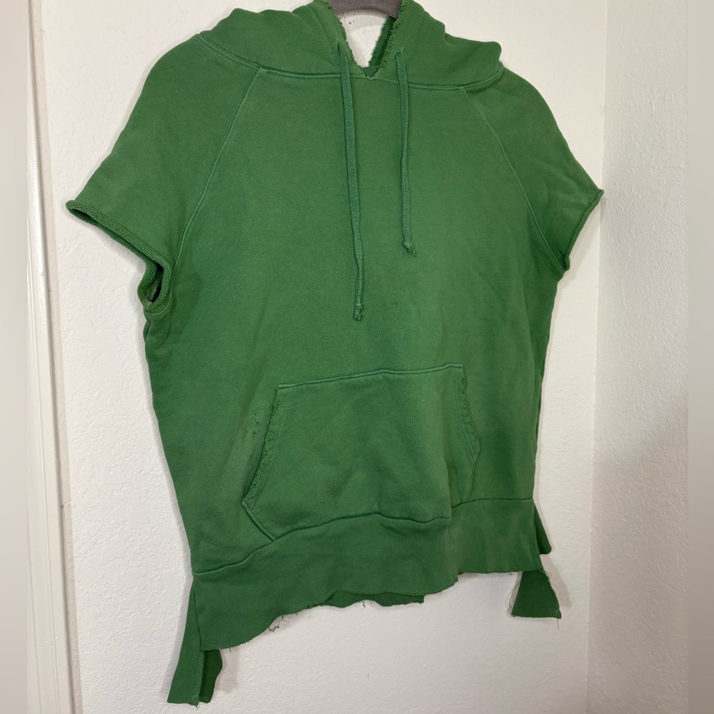 Frank and Eileen Tee Lab Green Short Sleeve Distressed Hoodie size small - Picture 9 of 15